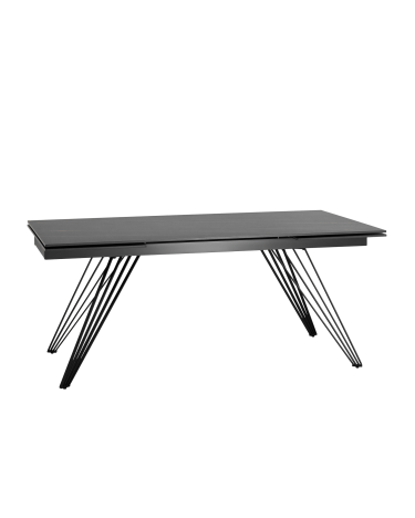 Обеденный стол раскладной Stool group Пандора 160-240х90 Черный мрамор