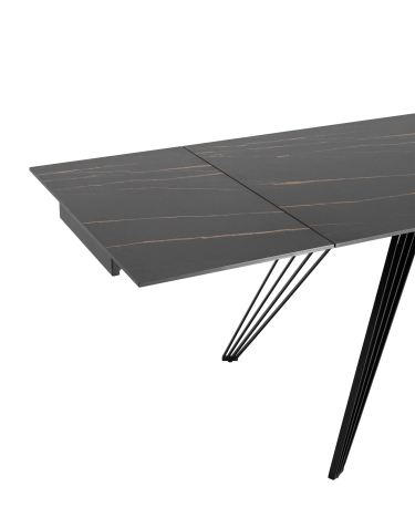 Обеденный стол раскладной Stool group Пандора 160-240х90 Черный мрамор