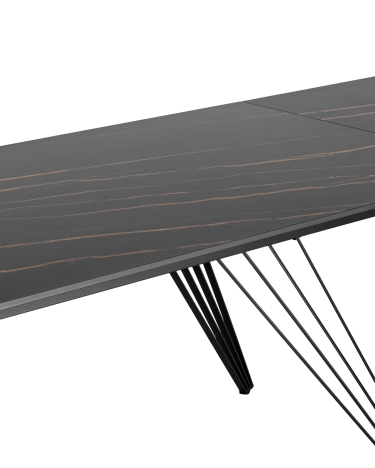 Обеденный стол раскладной Stool group Пандора 160-240х90 Черный мрамор