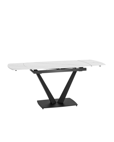 Обеденный стол раскладной Stool group Клео 120-180х80 Белый мрамор