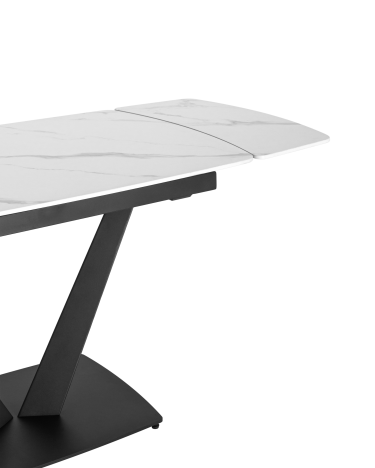 Обеденный стол раскладной Stool group Клео 120-180х80 Белый мрамор