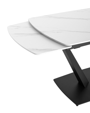 Обеденный стол раскладной Stool group Клео 120-180х80 Белый мрамор