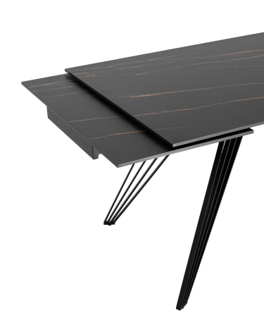 Обеденный стол раскладной Stool group Пандора 180-280 Черный мрамор