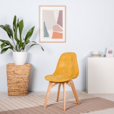 Стул EAMES Желт/Натуральный Дуб