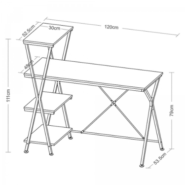 Стол на металлокаркасе BRABIX LOFT CD-004 Дуб антик