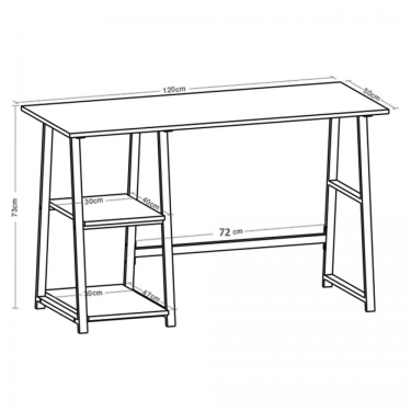 Стол на металлокаркасе BRABIX LOFT CD-006 Дуб антик