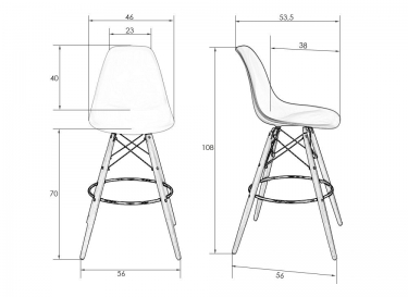 Стул барный DOBRIN DSW BAR Красный R-02