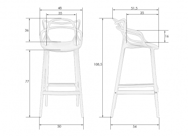 Стул барный DOBRIN MASTERS BAR Серый GR-04