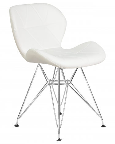 Стул обеденный Dobrin Butterfly Chrome Белый