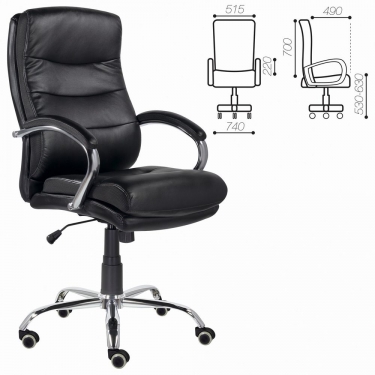 Кресло офисное BRABIX PREMIUM Bruno EX-543 экокожа Черный