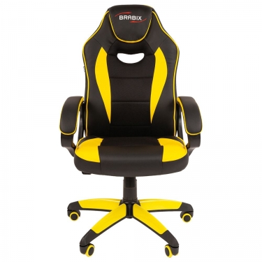 Геймерское кресло BRABIX Blaze GM-162 Черное/желтое