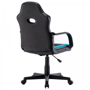 Кресло компьютерное BRABIX Stripe GM-202 экокожа Черный-голубой