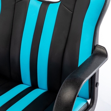 Кресло компьютерное BRABIX Stripe GM-202 экокожа Черный-голубой