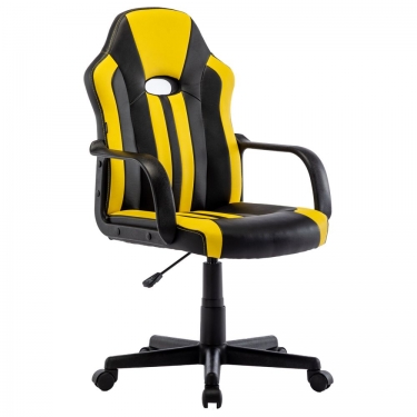 Кресло компьютерное BRABIX Stripe GM-202 экокожа Черный-желтый