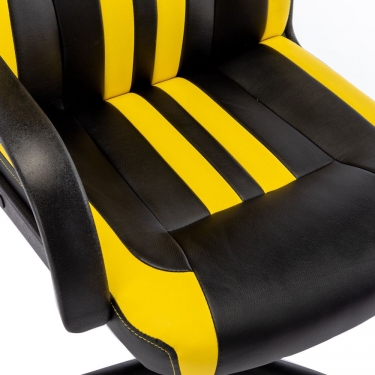 Кресло компьютерное BRABIX Stripe GM-202 экокожа Черный-желтый