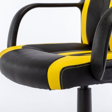Кресло компьютерное BRABIX Stripe GM-202 экокожа Черный-желтый