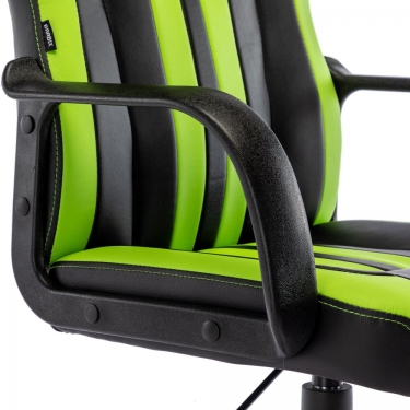 Кресло компьютерное BRABIX Stripe GM-202 экокожа Черный-зеленый