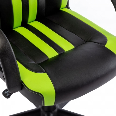 Кресло компьютерное BRABIX Stripe GM-202 экокожа Черный-зеленый