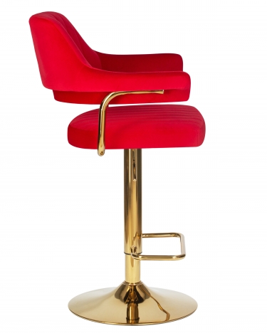 Стул барный DOBRIN CHARLY GOLD Красный велюр MJ9-45