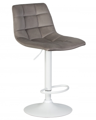 Стул барный DOBRIN TAILOR WHITE* Серый велюр MJ9-75