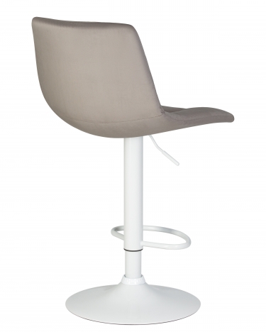 Стул барный DOBRIN TAILOR WHITE* Серый велюр MJ9-75