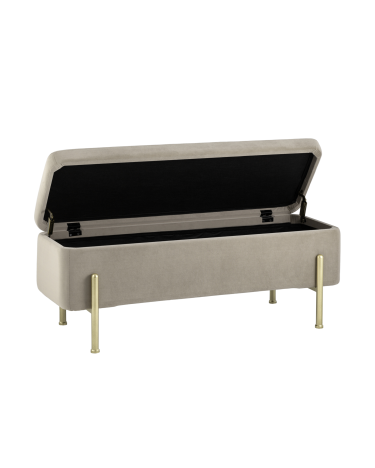 Банкетка Stool group Болейн с ящиком, велюр бежевый