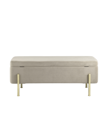 Банкетка Stool group Болейн с ящиком, велюр бежевый