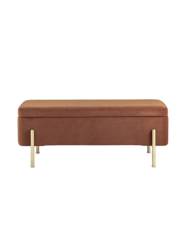 Банкетка Stool group Болейн с ящиком, велюр терракотовый