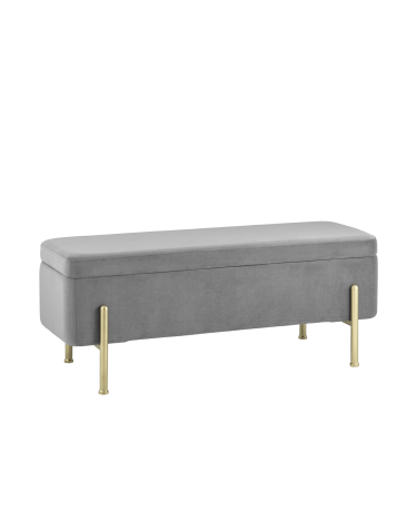 Банкетка Stool group Болейн с ящиком, велюр серый