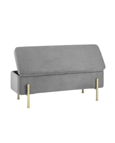 Банкетка Stool group Болейн с ящиком, велюр серый