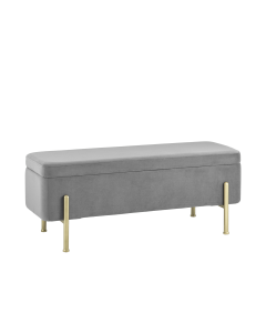 Банкетка Stool group Болейн с ящиком, велюр серый