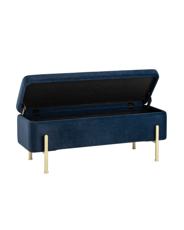 Банкетка Stool group Болейн с ящиком, велюр синий