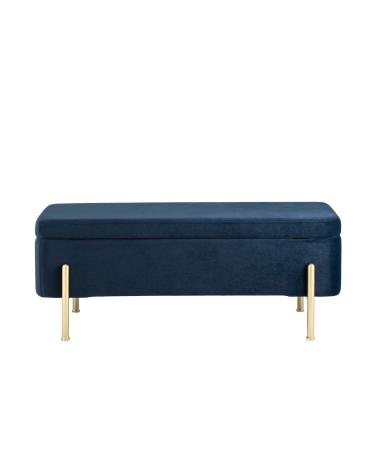 Банкетка Stool group Болейн с ящиком, велюр синий