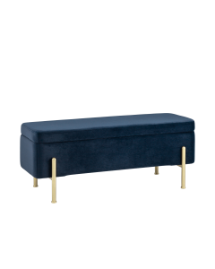 Банкетка Stool group Болейн с ящиком, велюр синий