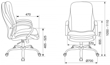 Кресло руководителя Бюрократ T-9950SL Fabric черный Light-20