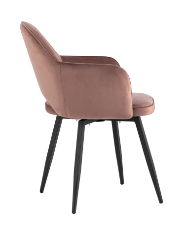 Стул Stool group Венера вращающийся велюр пыльно-розовый с подлокотниками