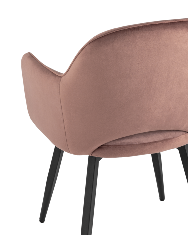 Стул Stool group Венера вращающийся велюр пыльно-розовый с подлокотниками