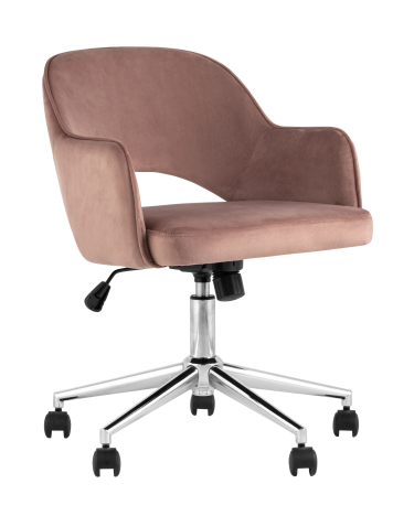 Кресло офисное Stool group Кларк, велюр, розовый