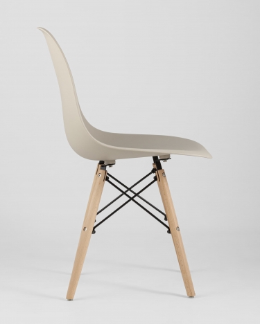 Стул Stool group EAMES, бежево-серый, деревянные ножки