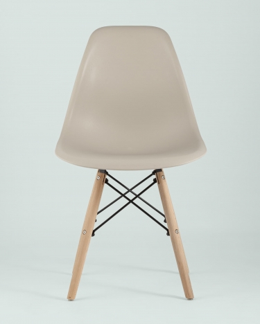 Стул Stool group EAMES, бежево-серый, деревянные ножки