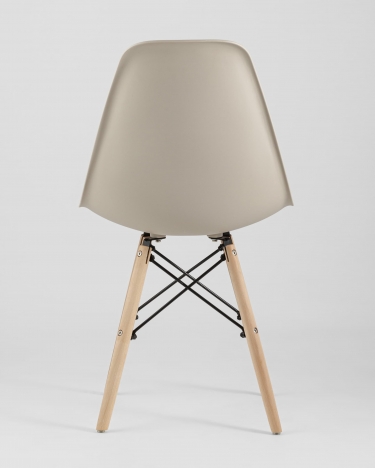 Стул Stool group EAMES, бежево-серый, деревянные ножки