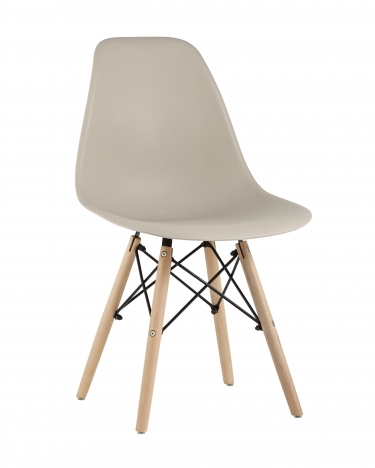 Стул Stool group EAMES, бежево-серый, деревянные ножки