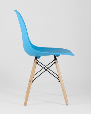 Стул Stool group Eames Dsw бирюзовый деревянные ножки