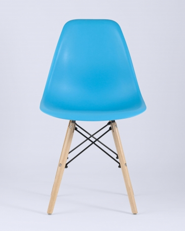 Стул Stool group Eames Dsw бирюзовый деревянные ножки