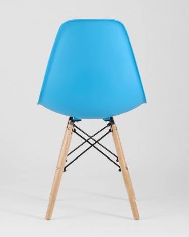 Стул Stool group Eames Dsw бирюзовый деревянные ножки