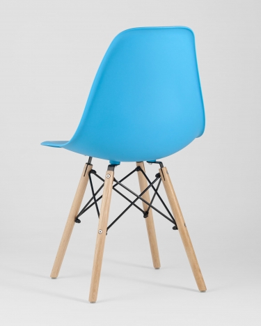 Стул Stool group Eames Dsw бирюзовый деревянные ножки