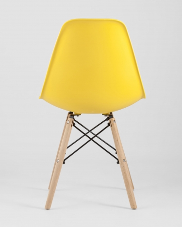 Стул Stool group Eames, желтый, деревянные ножки