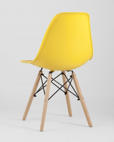 Стул Stool group Eames, желтый, деревянные ножки