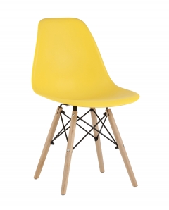 Стул Stool group Eames, желтый, деревянные ножки