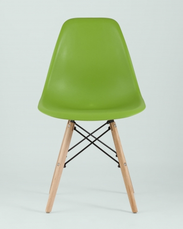 Стул Stool group Eames, зеленый, деревянные ножки